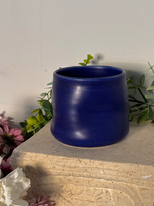 Irregular Satin Cobalt Blue Cup