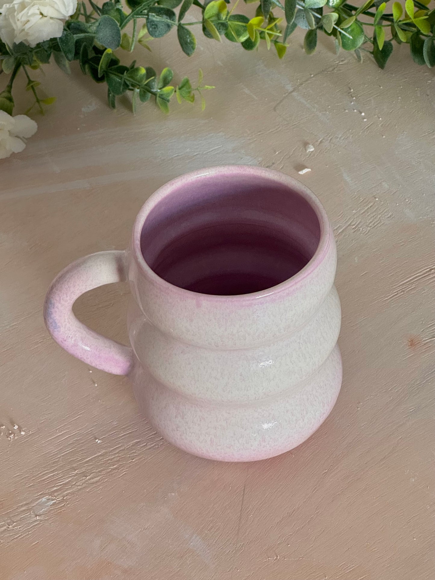 Chunky light pink bubble mug