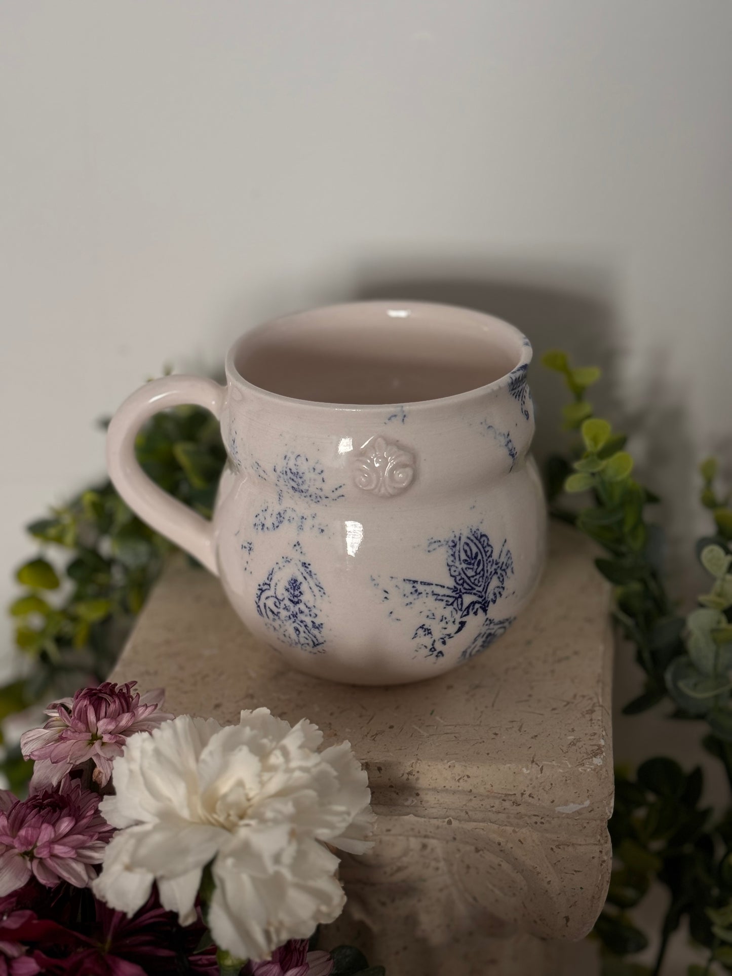 Vintage glossy porcelain mug