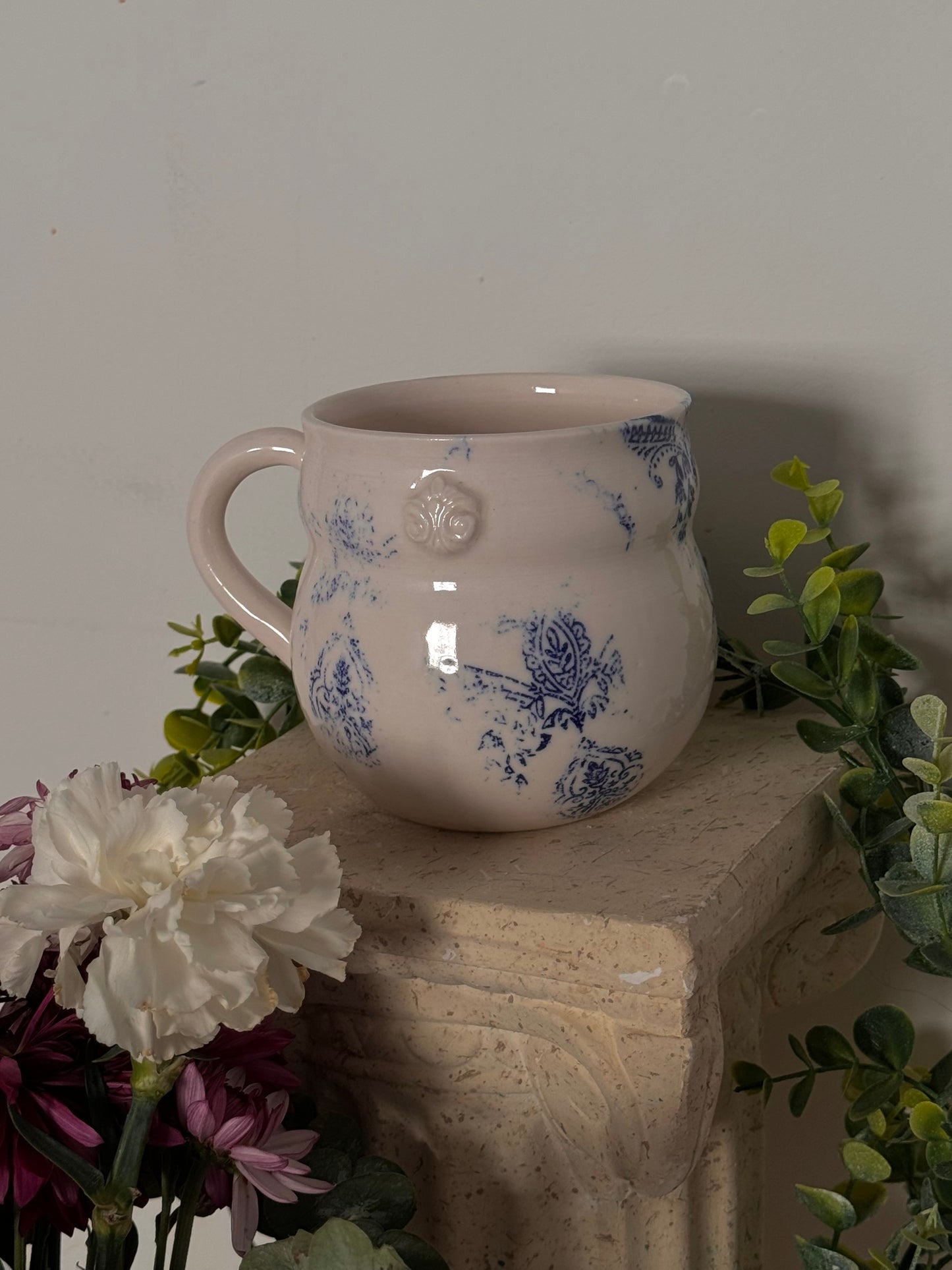 Vintage glossy porcelain mug