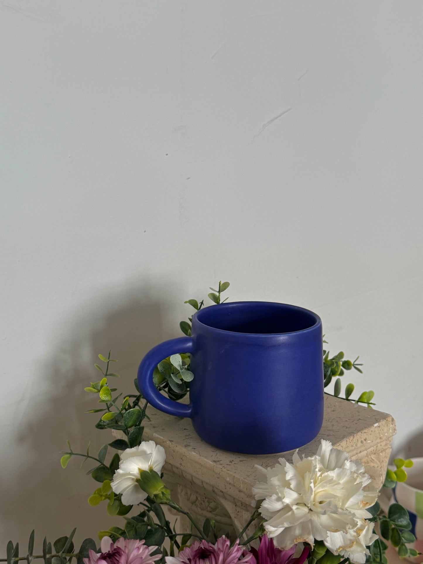 Satin Cobalt porcelain mugs